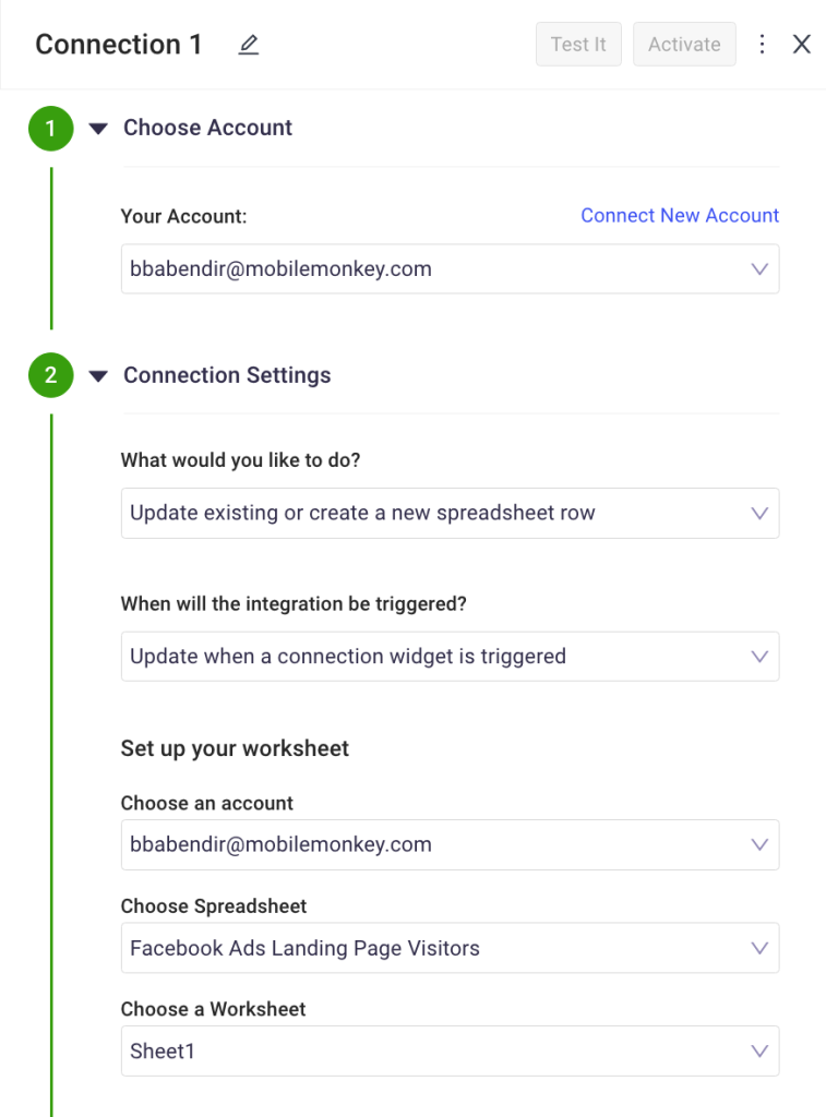 Set up your google sheet